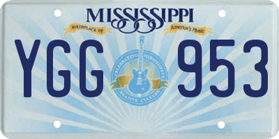 MS license plate YGG953