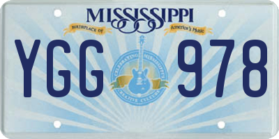 MS license plate YGG978