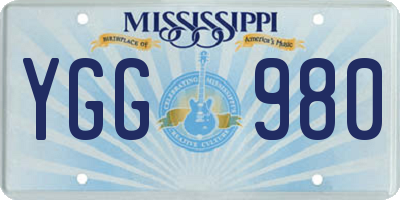 MS license plate YGG980
