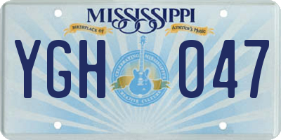 MS license plate YGH047