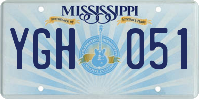 MS license plate YGH051
