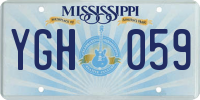 MS license plate YGH059