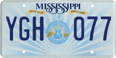 MS license plate YGH077