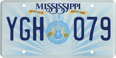 MS license plate YGH079