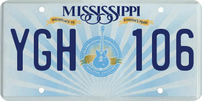 MS license plate YGH106
