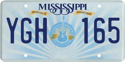 MS license plate YGH165