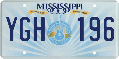 MS license plate YGH196