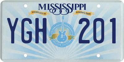 MS license plate YGH201