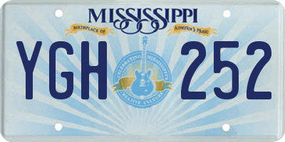 MS license plate YGH252