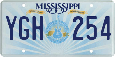 MS license plate YGH254