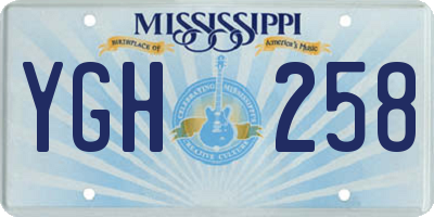 MS license plate YGH258
