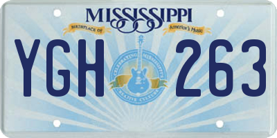 MS license plate YGH263