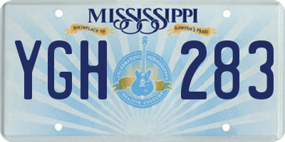 MS license plate YGH283