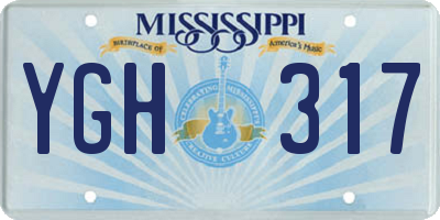 MS license plate YGH317