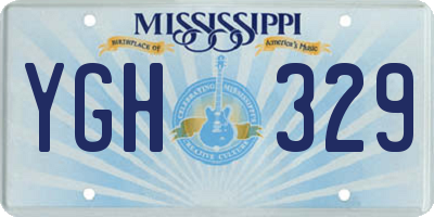 MS license plate YGH329