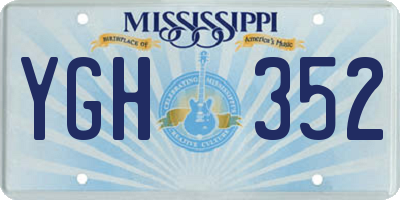 MS license plate YGH352