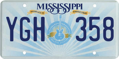 MS license plate YGH358