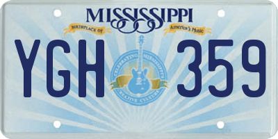 MS license plate YGH359