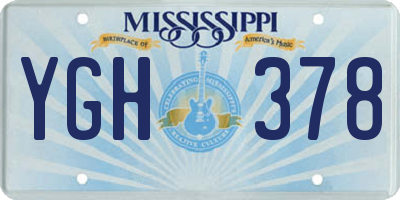 MS license plate YGH378