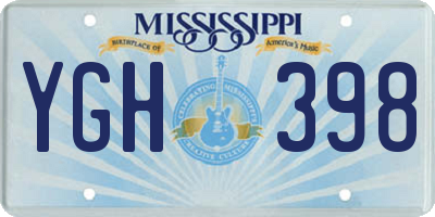MS license plate YGH398