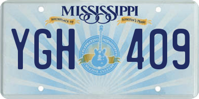 MS license plate YGH409