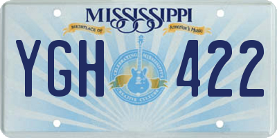 MS license plate YGH422