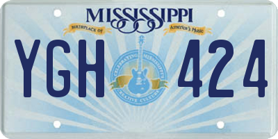 MS license plate YGH424