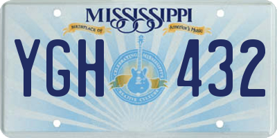 MS license plate YGH432