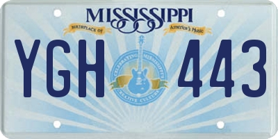 MS license plate YGH443