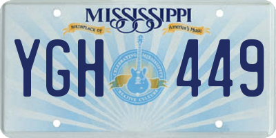 MS license plate YGH449