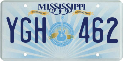 MS license plate YGH462