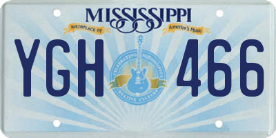 MS license plate YGH466