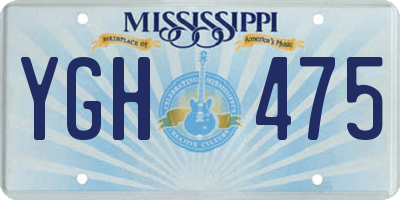 MS license plate YGH475