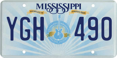MS license plate YGH490