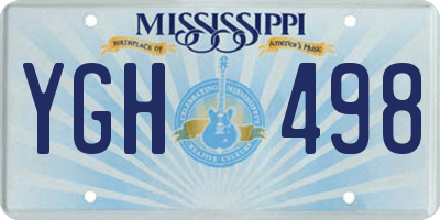 MS license plate YGH498