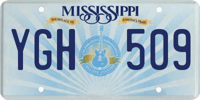 MS license plate YGH509