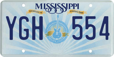 MS license plate YGH554