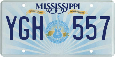 MS license plate YGH557