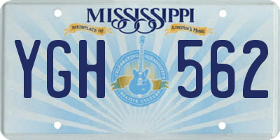 MS license plate YGH562