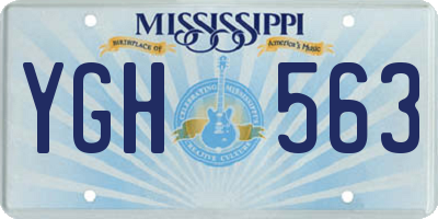 MS license plate YGH563