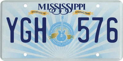 MS license plate YGH576