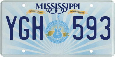 MS license plate YGH593