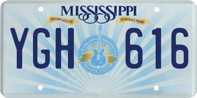 MS license plate YGH616
