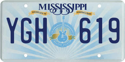 MS license plate YGH619