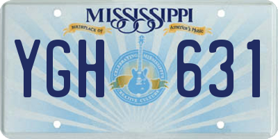MS license plate YGH631