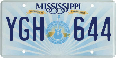 MS license plate YGH644