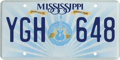 MS license plate YGH648