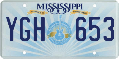MS license plate YGH653