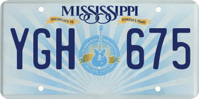 MS license plate YGH675