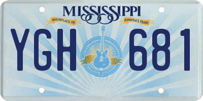 MS license plate YGH681